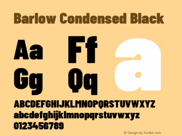 Barlow Condensed Black Version 1.403 Font Sample