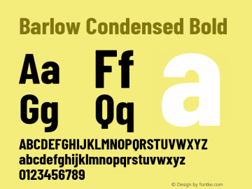 Barlow Condensed Bold Version 1.403 Font Sample