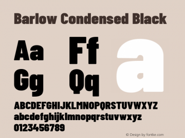 Barlow Condensed Black Version 1.403 Font Sample