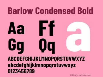 Barlow Condensed Bold Version 1.403 Font Sample