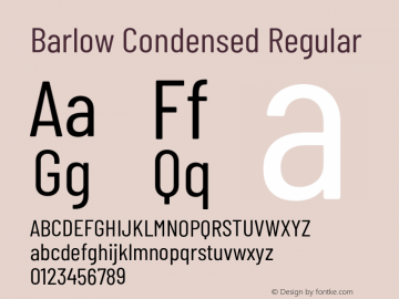 Barlow Condensed Regular Version 1.403;PS 001.403;hotconv 1.0.88;makeotf.lib2.5.64775 Font Sample