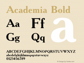 Academia Bold Version < Font Sample