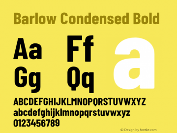 Barlow Condensed Bold Version 1.403;PS 001.403;hotconv 1.0.88;makeotf.lib2.5.64775 Font Sample