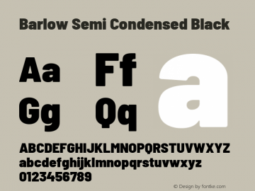 Barlow Semi Condensed Black Version 1.403 Font Sample