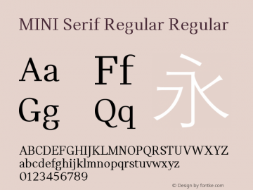 MINI Serif Regular Version 1.00 Font Sample