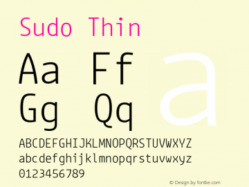 Sudo Thin Version 0.034 Font Sample