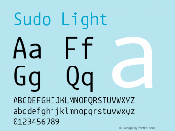 Sudo Light Version 0.034 Font Sample
