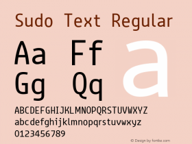 Sudo Text Regular Version 0.034 Font Sample