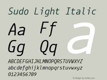 Sudo Light Italic Version 0.034图片样张