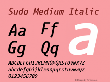 Sudo Medium Italic Version 0.034图片样张