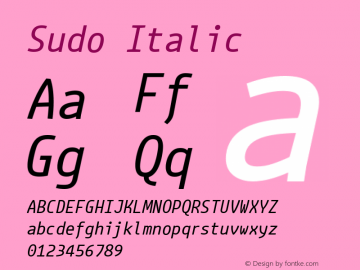 Sudo Regular Italic Version 0.034 Font Sample