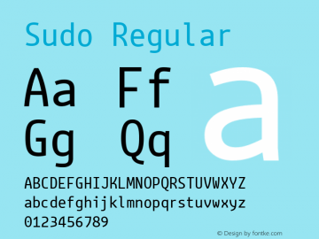 Sudo Regular Version 0.034 Font Sample