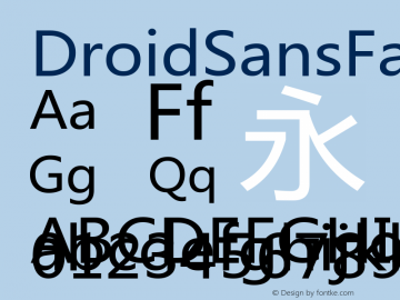 DroidSansFallback  Font Sample