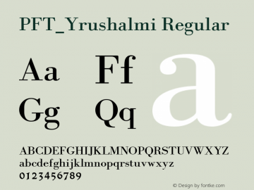 PFT_Yrushalmi Regular Version 2.000 Font Sample