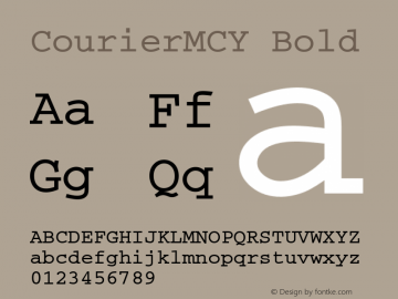 CourierMCY Bold Version 001.005 Font Sample