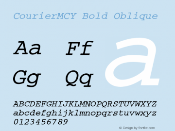 CourierMCY Bold Oblique Version 001.005图片样张
