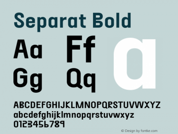 Separat Bold Version 1.001 Font Sample