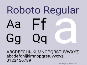 Roboto Version 2.136; 2017 Font Sample