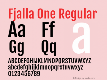 Fjalla One Version 1.001 Font Sample