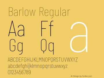 Barlow Regular Version 1.208 Font Sample