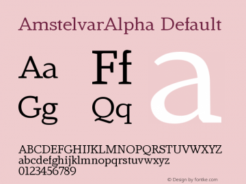 AmstelvarAlpha Default Version 0.000 Font Sample