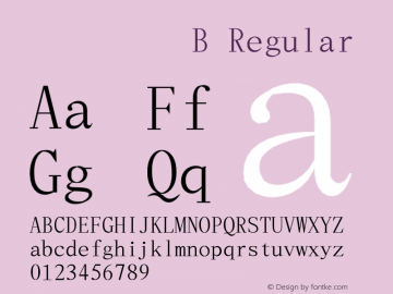 花園明朝 B Regular  Font Sample