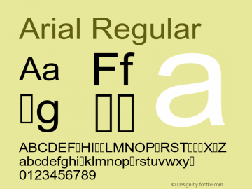 Arial Version 6.98 Font Sample