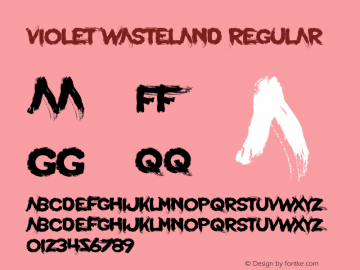 Violet Wasteland Version 1.00;July 17, 2018;FontCreator 11.5.0.2427 64-bit Font Sample