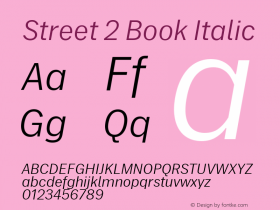 Street 2 Book Italic Version 1.1 446图片样张