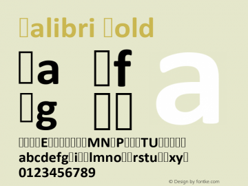 Calibri Bold Version 6.20 Font Sample