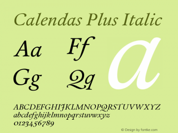 Calendas Plus Italic Version 001.001图片样张