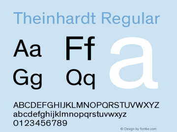 Theinhardt-Rg Version 1.000 Font Sample