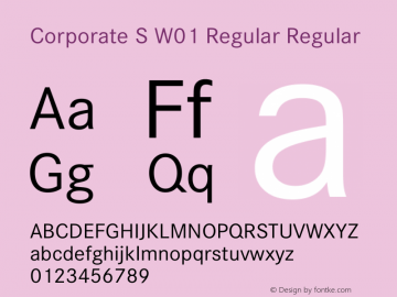 Corporate S W01 Regular Version 1.1 Font Sample