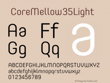 ☞CoreMellow35Light Version 1.000;com.myfonts.s-core.core-mellow.light.wfkit2.fZku图片样张