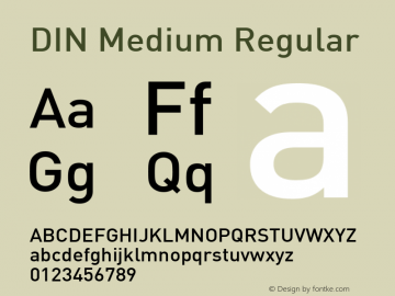 DIN Medium Version 1.0 Font Sample