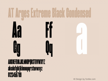 AT Arges Extreme Black Condensed Version 1.000;PS 001.000;hotconv 1.0.88;makeotf.lib2.5.64775图片样张