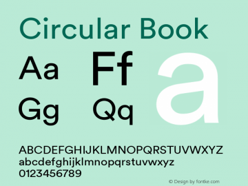 Circular Book Version 1.001 Font Sample