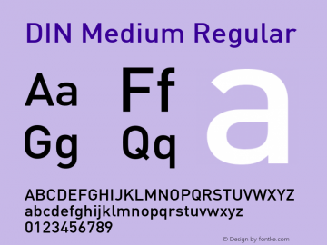 DIN Medium  Font Sample