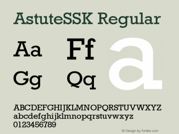 AstuteSSK Regular Altsys Metamorphosis:8/24/94 Font Sample