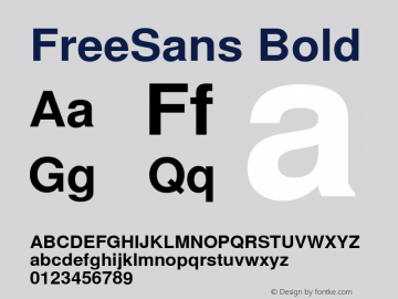 Free Sans Bold $Revision: 0.4 $ Font Sample