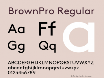 BrownPro-Regular Version 1.001; build 0010 Font Sample
