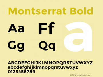 Montserrat-Bold Version 2.001 Font Sample