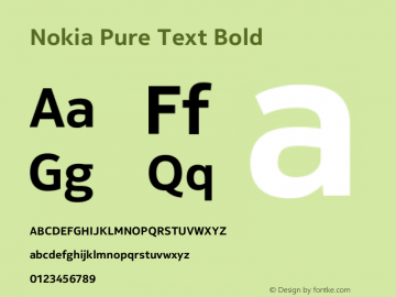 NokiaPureText-Bold Version 1.00000; 2011; Build 20120203图片样张