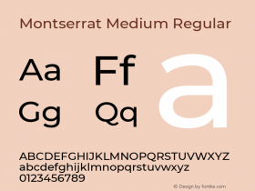 Montserrat Medium Version 7.200 Font Sample