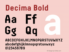 Decima-Bold Version 1.000 2008 initial release Font Sample