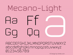 ☞Mecano-Light Version 2.000;com.myfonts.easy.typerepublic.mecano.light.wfkit2.version.3UFF图片样张