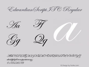 EdwardianScriptITC Version 1.15 Font Sample