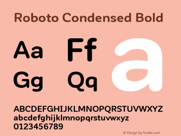 Roboto Condensed Bold Version 2.00 June 3, 2016 Font Sample