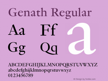 Genath-Regular Version 2.003 Font Sample