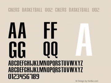 cikers basketball 002 cikers basketball 002 Version 1.0 Font Sample